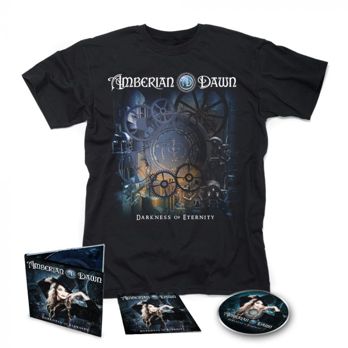 AMBERIAN DAWN-Darkness Of Eternity/Limited Edition Digipack CD + T-Shirt Bundle