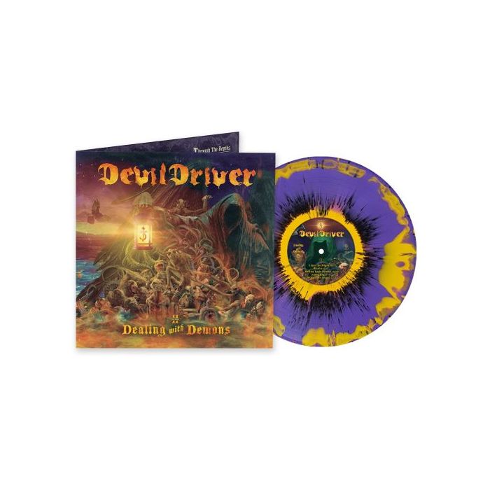 DEVILDRIVER - Dealing With Demons Vol II/ Limited Edition Yellow Purple Black Inkspot Splatter LP + Slipmat - Pre-Order Release Date 5/12/2023