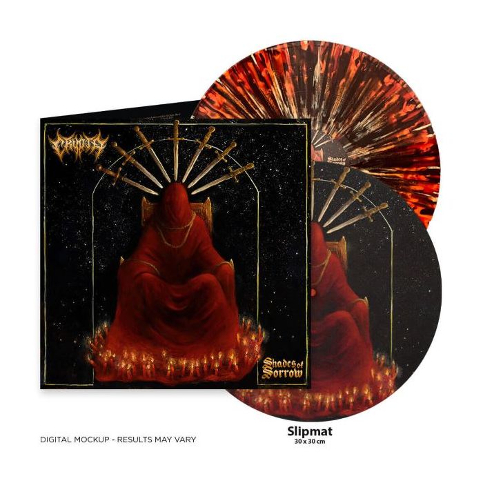 CRYPTA - Shades of Sorrow / Limited Edition RED YELLOW BLACK SPLATTER Vinyl LP + Slipmat