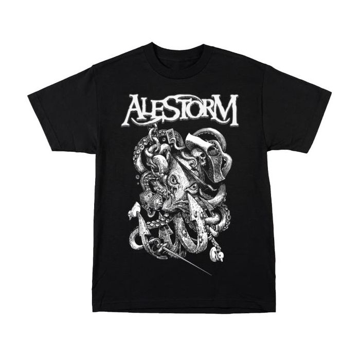 ALESTORM - Octopus Black White / T-Shirt