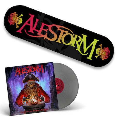 ALESTORM - Curse Of The Crystal Coconut / Silver LP + Skateboard Bundle