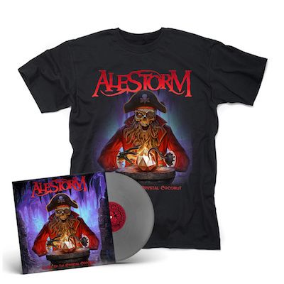 ALESTORM - Curse Of The Crystal Coconut / Silver LP + T-Shirt Bundle