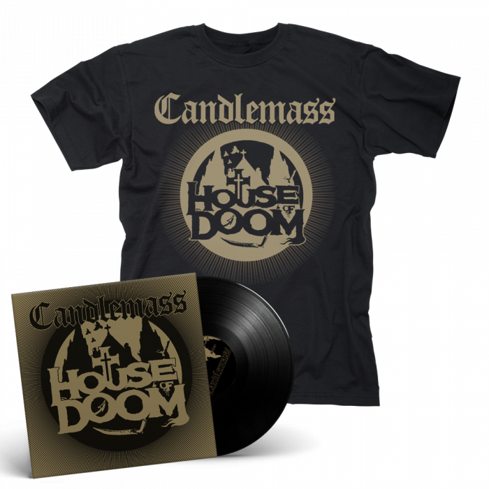 CANDLEMASS-House Of Doom/Limited Edition BLACK Vinyl Gatefold LP EP + T-Shirt Bundle