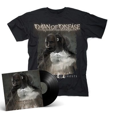 DAWN OF DISEASE-Processions of Ghosts/Limited Edition BLACK Vinyl Gatefold 2LP + T-Shirt Bundle