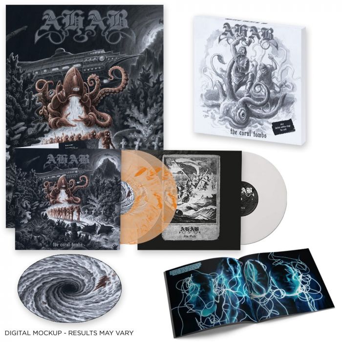 AHAB - The Coral Tombs / Limited Die Hard And Slow Edition Clear Orange Marble 2LP With Bonus White 12 Inch And Slipcase PRE-ORDER RELEASE DATE 1/13/23