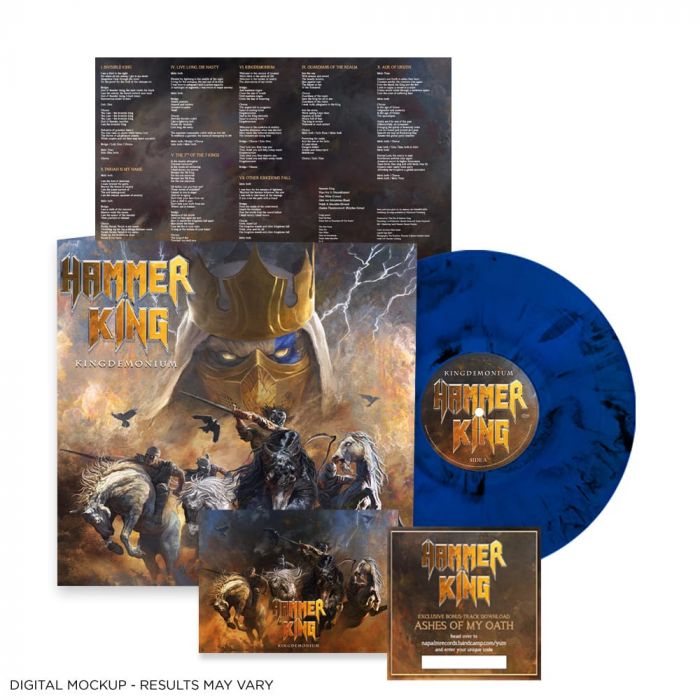 HAMMER KING - Kingdemonium / LIMITED EDITION Blue Black Marble LP PRE-ORDER RELEASE DATE 8/19/22