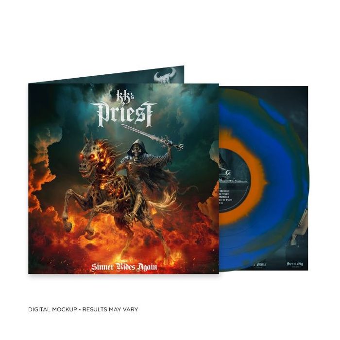 KK'S PRIEST - The Sinner Rides Again / Limited Edition Orange Blue Black Inkspot Vinyl LP
