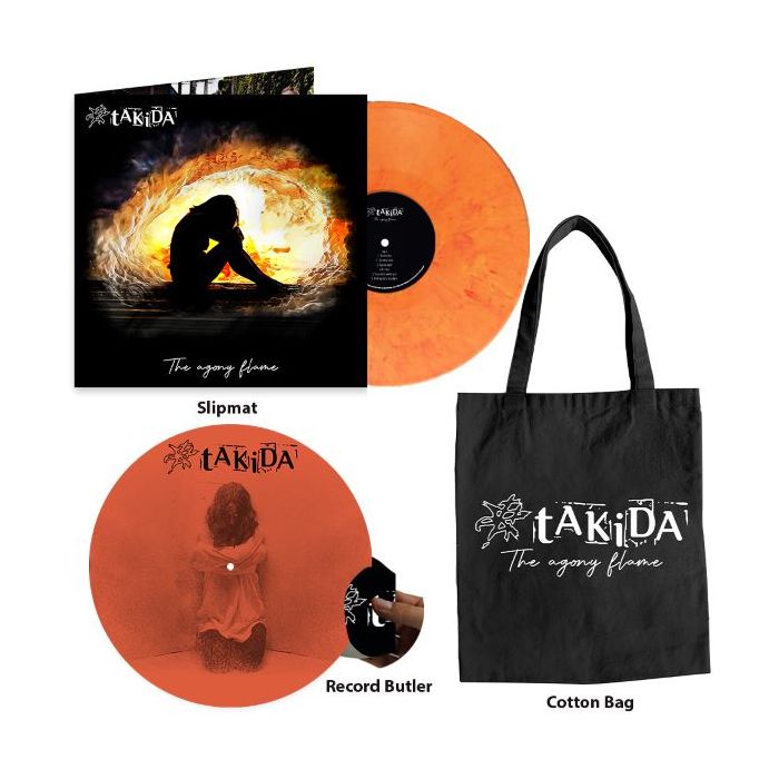 TAKIDA - The Agony Flame / Limited Edition Diehard Version with Orange Red Marbled Vinyl LP + Slipmat+ Record Butler + Cloth Bag - Pre Order Release date 2/9/2024