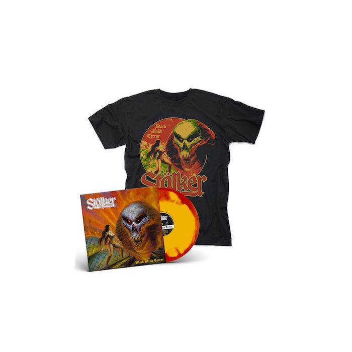 STALKER - Black Majik Terror / RED + YELLOW INKSPOT LP + T-Shirt Bundle