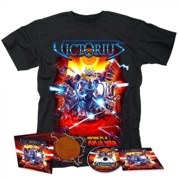 VICTORIUS - Dinosaur Warfare Pt. 2 – The Great Ninja War / Digipak CD + T-Shirt Bundle