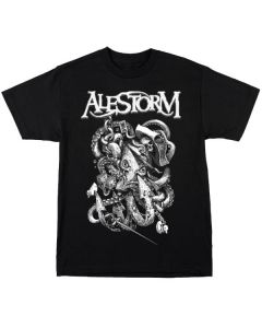 ALESTORM - Octopus Black White / T-Shirt - Pre Order Release Date 3/22/2024